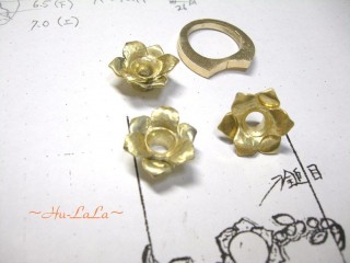 K18ダイヤ＆真珠指輪　FOD019